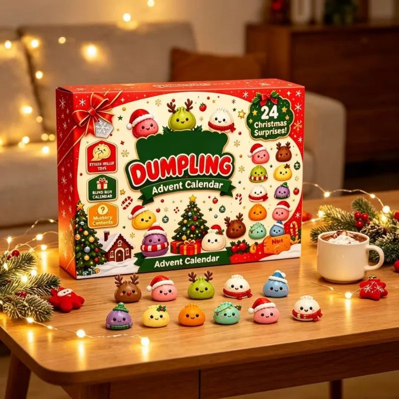 New Christmas Countdown Calendar Blind Box 24-Grid Squishy Fun Stress-Relieving Hole Squishy Fun