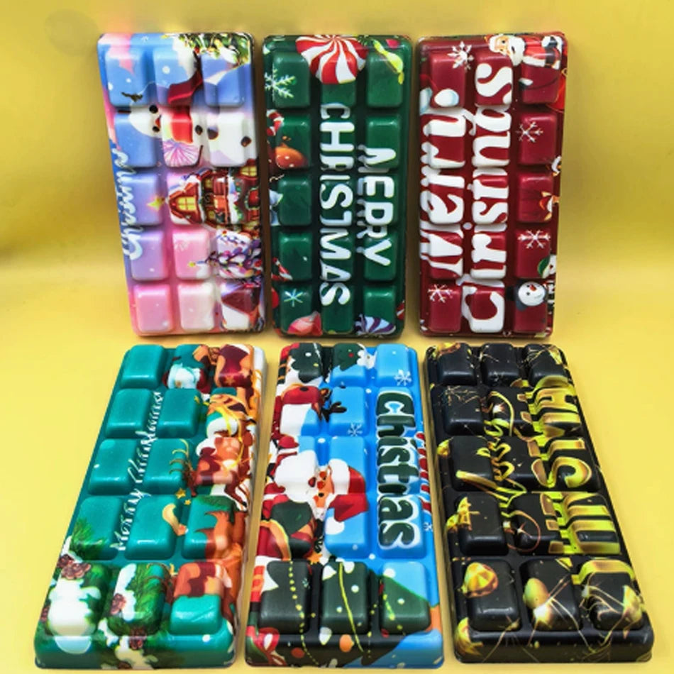 2026  Christmas Style Large Slab Chocolate Squishy PU Slow Rebound Multicolor Stress Relief Toy Wholesale Christmas Squish