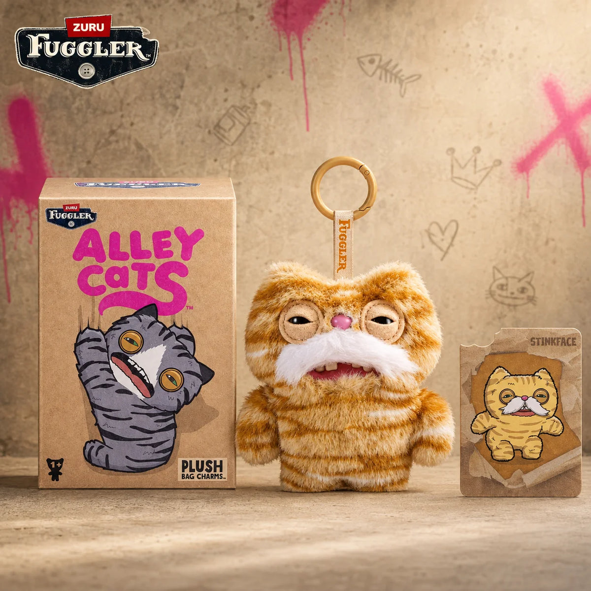 Oringal Fuggler Alley Cat 5-inch collectible ugly monster plush keyring blind box toy