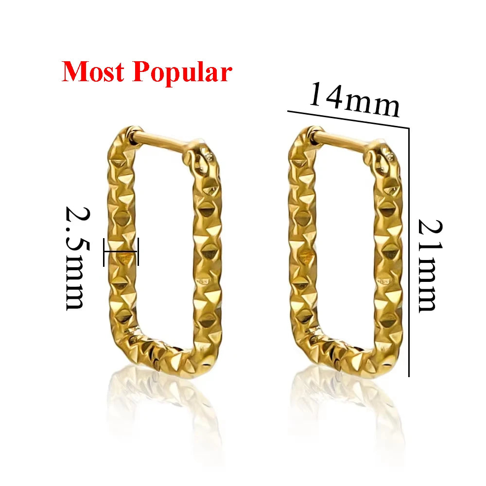 6-piece stainless steel textured hoop earrings for DIY jewelry making by HSF Marketplace