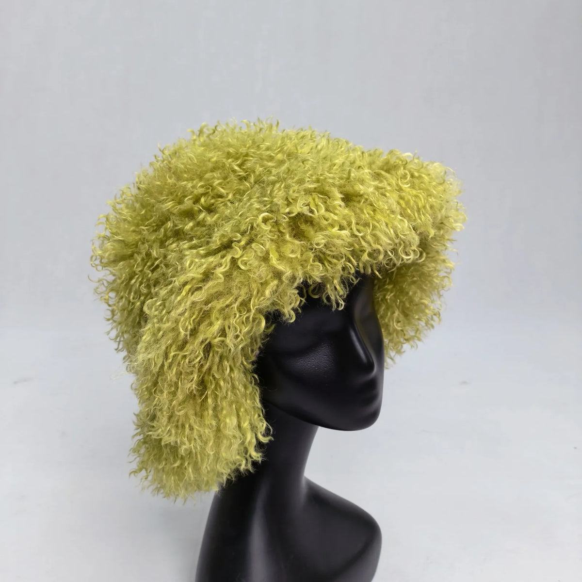 Women's trendy faux wool curly fur bucket hat in a soft textured design by HSF Marketplace