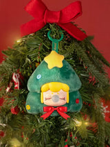 Robotime Nanci Christmas plush blind box full set of 4 festive keychain bag charms displayed together