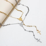 Stainless steel prayer beads rosary necklace for women by HSF Marketplace