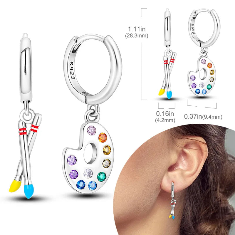 925 sterling silver hoop earrings with zirconia, hypoallergenic women’s jewelry by HSF Marketplace