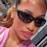 Hers Marketplace cat-eye sunglasses for women with UV protection, stylish Y2K high-end cycling sports sunglasses, black frame