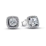 925 sterling silver herbarium cluster heart halo stud earrings with sparkling floral details for women