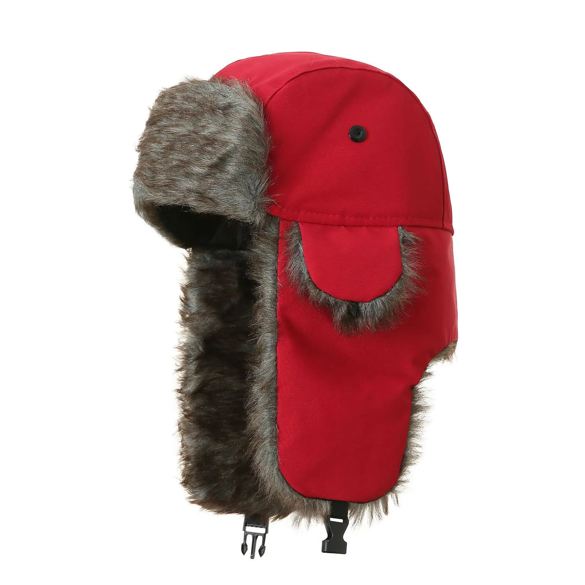 Unisex Russian trapper aviator trooper hat with faux fur earflaps for women and men