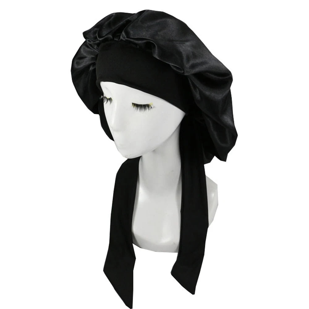 Satin sleep cap for hair care by HSF Marketplace, soft stylish nightwear bonnet for protecting hair overnight