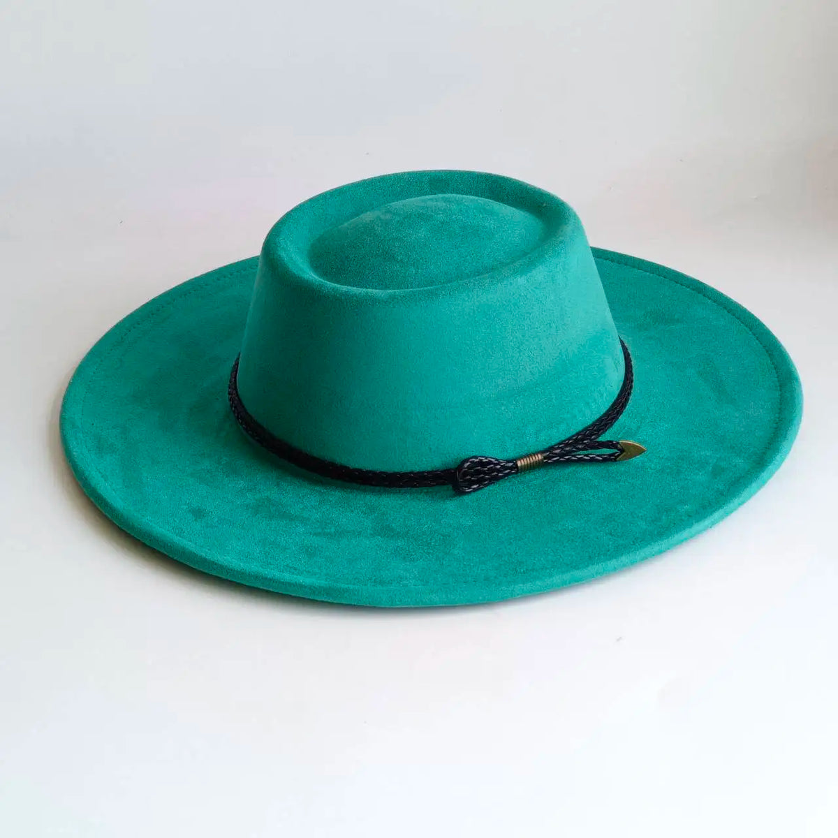 Khaki wide brim vegan suede fedora hat for women, autumn and winter felt style by HSF Marketplace