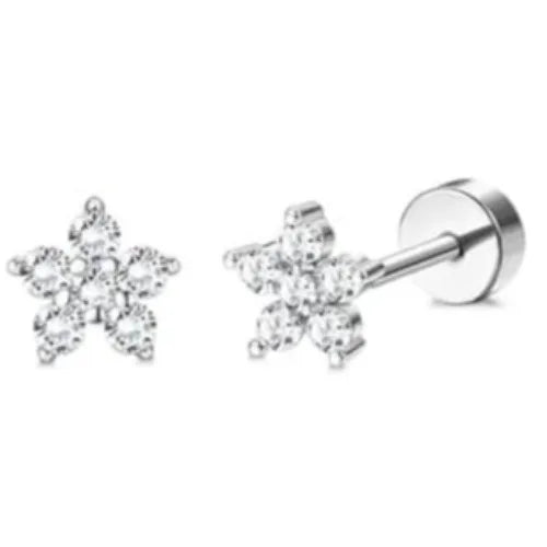 Drperfect 1Pair Flat Back Earrings for Women Surgical Steel Earrings for Sensitive Ears Hoop Stud Cartilage Tragus Piercings
