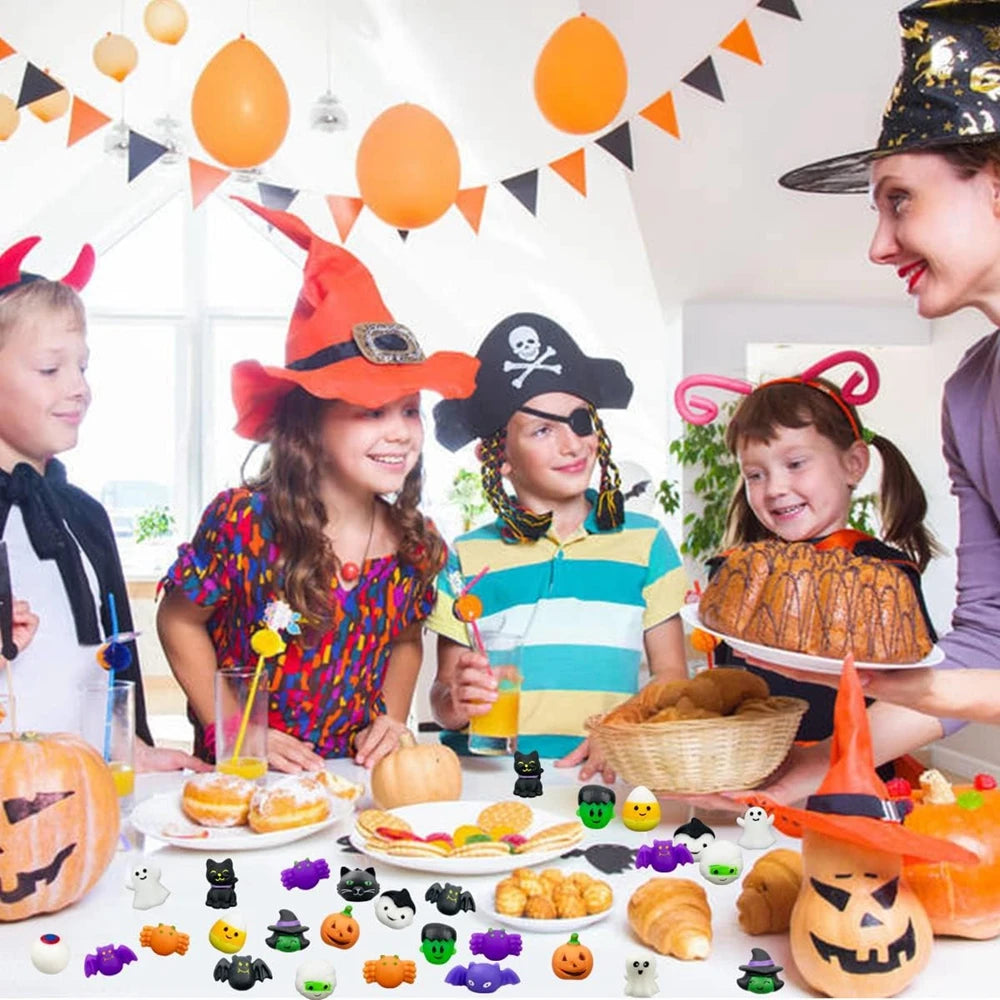 Halloween Mini Mochi Squishy Toys – Cute Spooky Characters, Stress Relief Sensory Fidget Toys