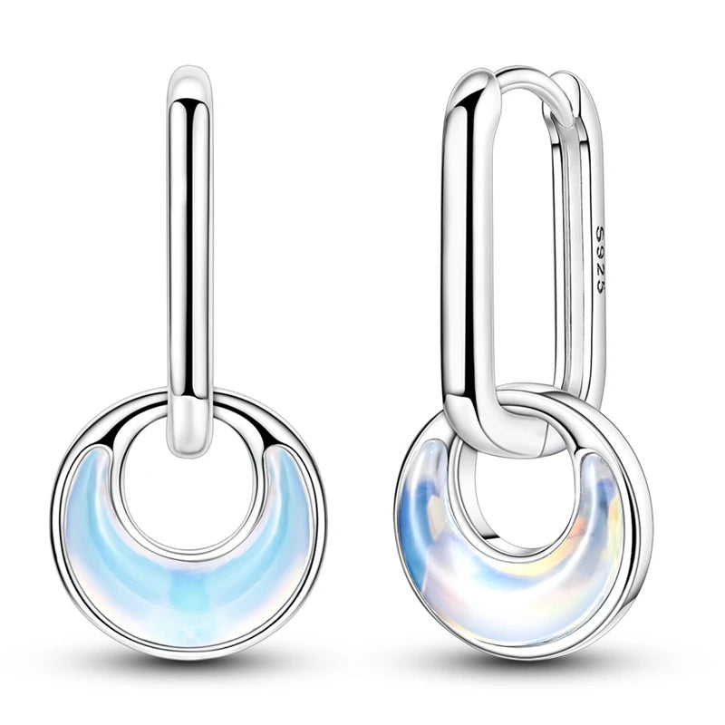 925 sterling silver hoop earrings with zirconia, hypoallergenic jewelry for women and girls