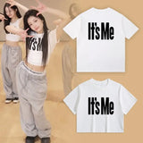 Kpop inspired print crop T-shirt for women, casual cotton K-culture tee by HSF Marketplace