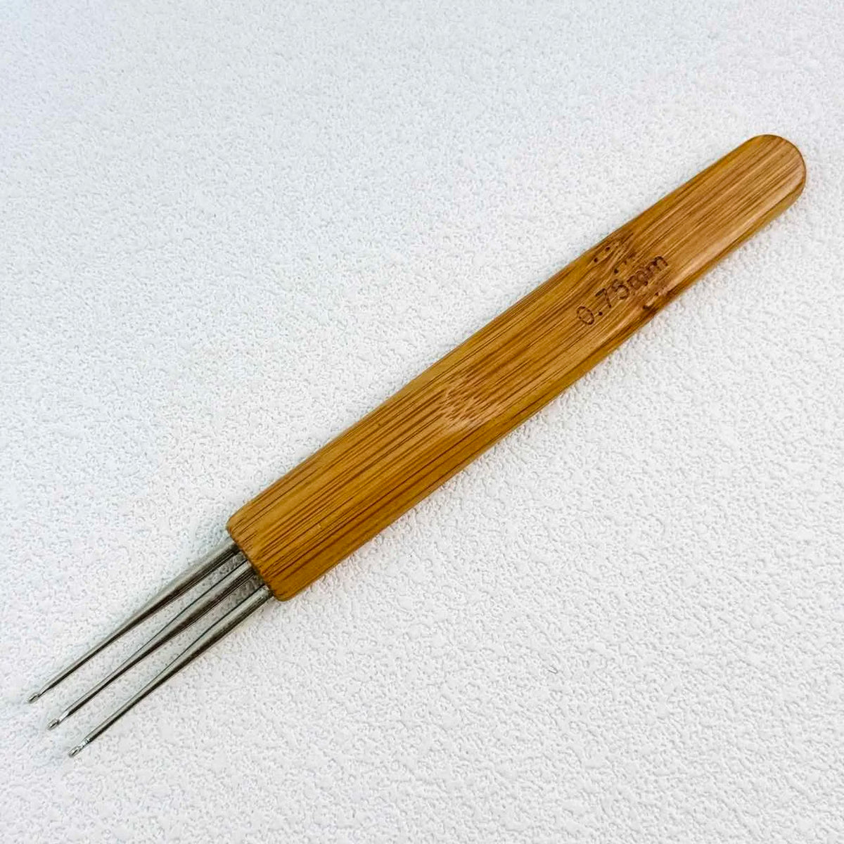 0.75mm Bamboo Crochet Hook 1/2/3 Heads for Dreadlocks Wig Making Hair Weaving Braid Tool