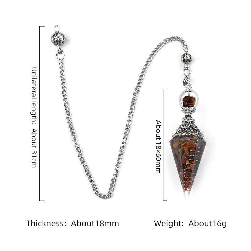 Natural stone pendulum pendant for jewelry making and energy, HSF Marketplace jewelry piece