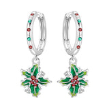 925 sterling silver Christmas dangle earrings for women by HSF, featuring festive holiday charms