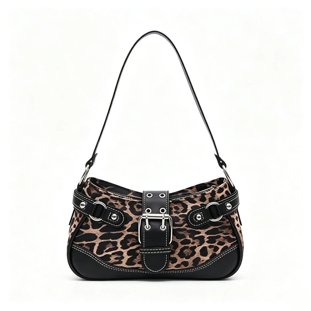Leopard print PU leather hobo shoulder bag for women, HSF Marketplace handbag