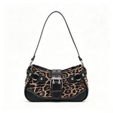 Leopard print PU leather hobo shoulder bag for women, HSF Marketplace handbag