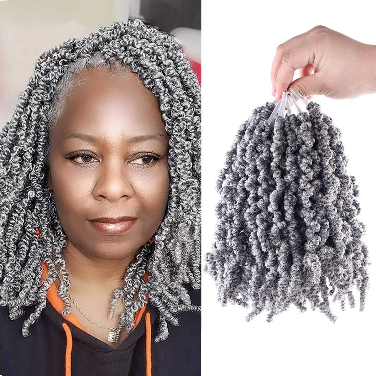 10 Inch Short Curly Spring Pre-twisted Braids Synthetic Crochet Hair Extensions 15 Strands/Pack Ombre Crochet Twist Braids Hair