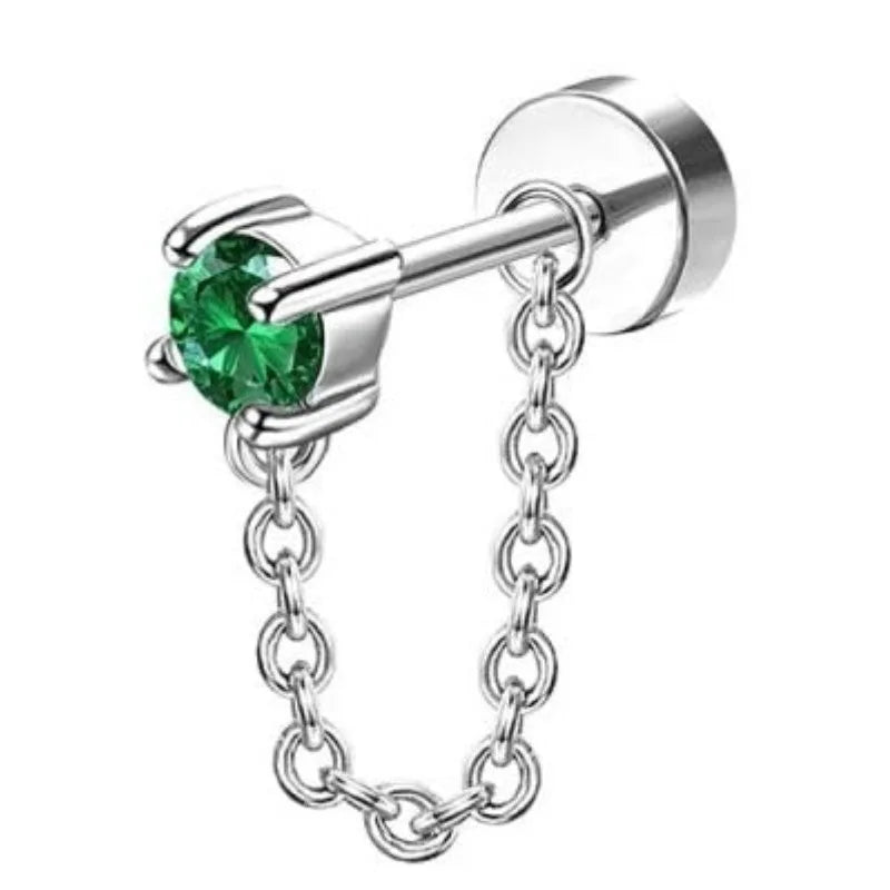Bobisty surgical stainless steel flat back earring stud hoop for sensitive ears, women’s cartilage jewelry