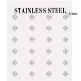 12 pairs white crystal stud earrings set, 2–7mm round and square zircons with golden stainless steel settings