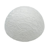 White plastic wig stand with mushroom top, portable and stable for short wigs, ideal for hair styling and display.
