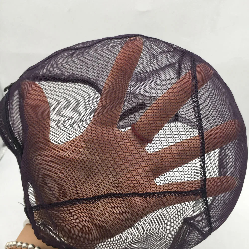 Five-pack purple breathable mesh wig caps for wig making, HSF Marketplace hair styling tools