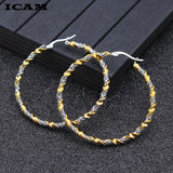 Stainless steel hoop earrings set for women by HSF Marketplace, nickel-free jewelry in a polished silver finish