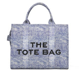 Denim Canvas Tote Bag For Women Large Capacity Color Canvas Bucket Tote Handbags Casual Shoulder Crossbody Bags