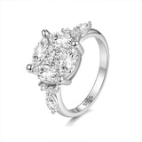 Moissanite stud earrings in rhodium-plated S925 silver, 8mm round design for her