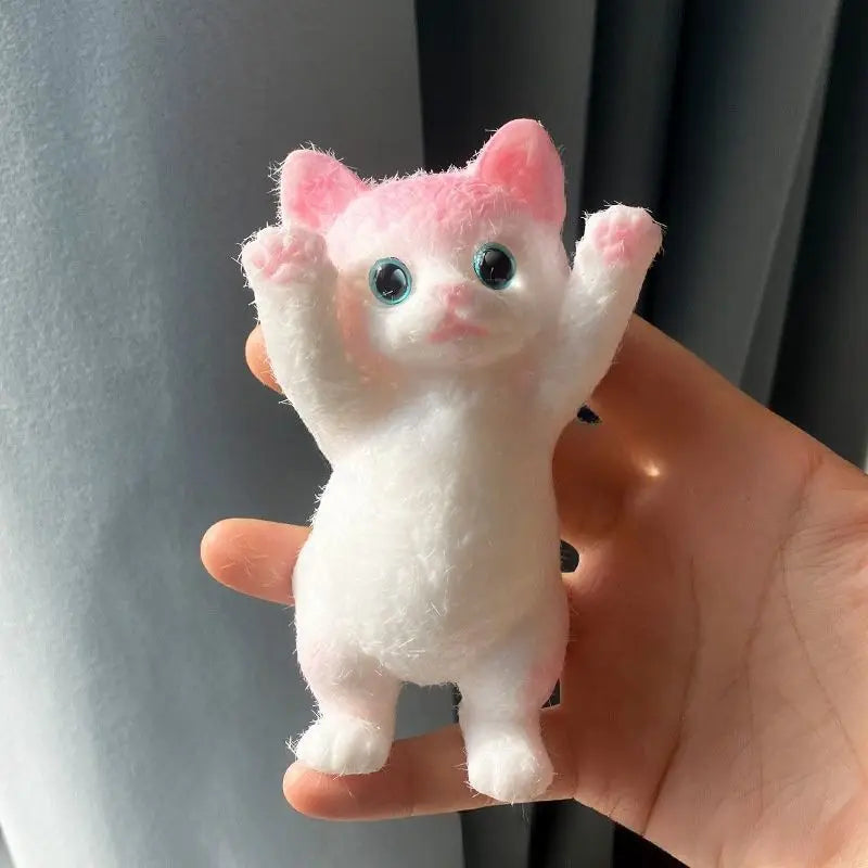 Soft Cute Cat Squishy Toy Kawaii Slow Rising Animal Figure Stress Reliever Squeeze Mini Plush-Like Gift Kids Adults