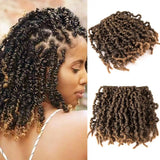 10 Inch Short Curly Spring Pre-twisted Braids Synthetic Crochet Hair Extensions 15 Strands/Pack Ombre Crochet Twist Braids Hair