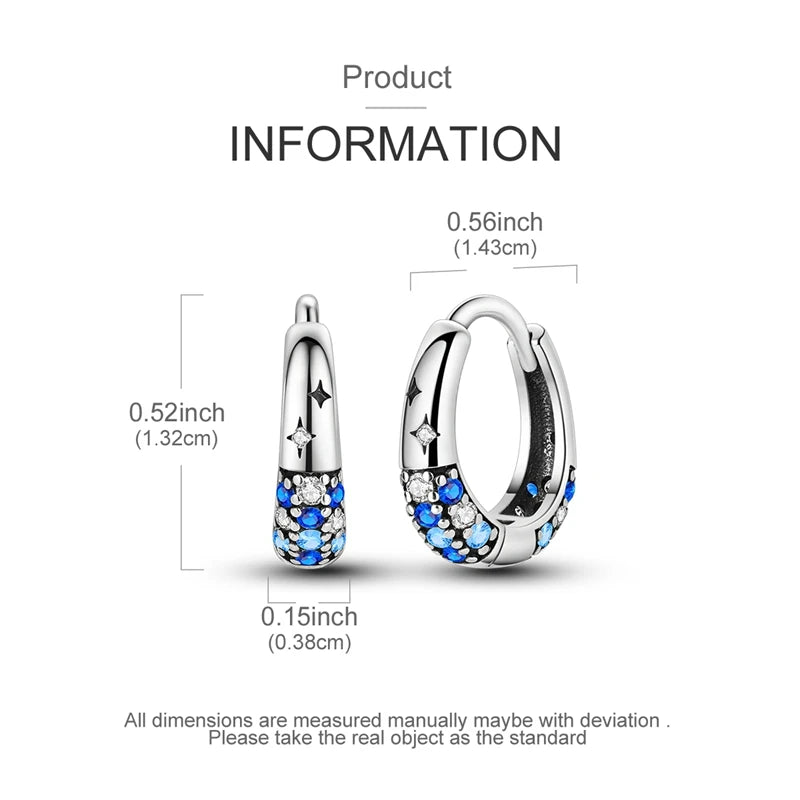 925 sterling silver hoop earrings with night sky gemstones by HSF Marketplace