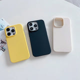 Luxury candy color silicone case for iPhone 16 to 11, ultra-thin HSF phone cover