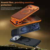 Kevlar case for iPhone 18 Pro Max with magnetic stand and protective design by HSF Marketplace