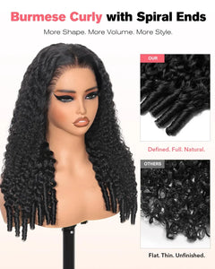 Glueless Burmese Curly Human Hair Wig Ready to Wear 13x4 Deep Wave Curly Lace Front Human Hair Wigs For Woman on Clearance Sale for Women Ready to Wear On Clearance Sale Pre Plucked Wig Party Work Daily Life