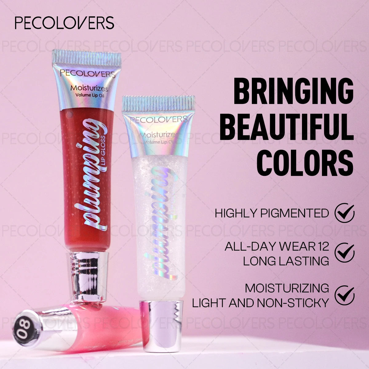 5-piece lip gloss and lip oil set by HSF, waterproof nourishing liquid lipstick with non-stick finish