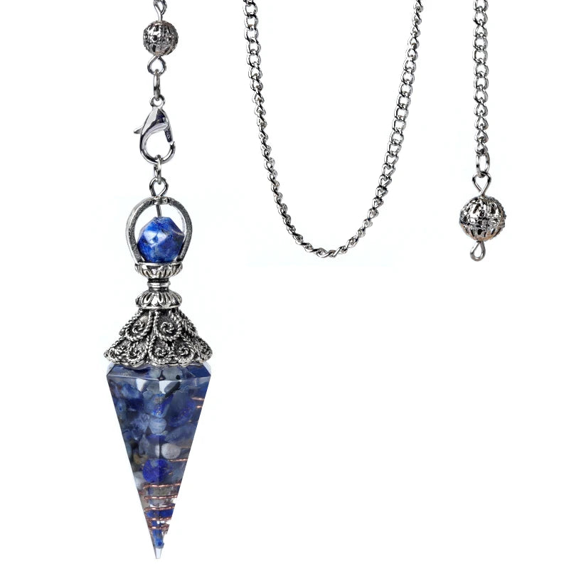 Natural stone pendulum pendant for jewelry making and energy by HSF Marketplace