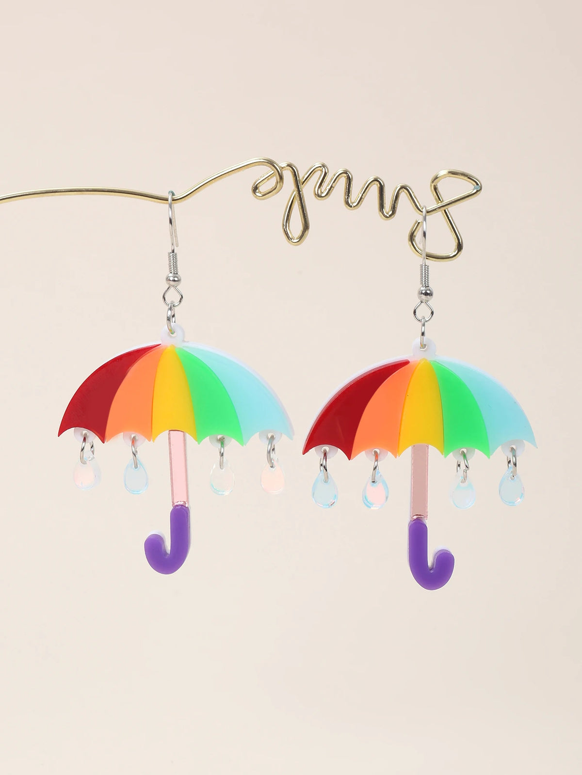 1pair Joyful Celebration Acrylic Rainbow Colors Drop Earrings for Women LGBT Lover Party Pride Month Jewelry Accessories