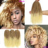 Wakego 12 Inch Marlybob Crochet Braids Afro Curly Short Passion Twist Marlybob Jerry Curl Crochet Hair Kinky Twist Braiding Hair