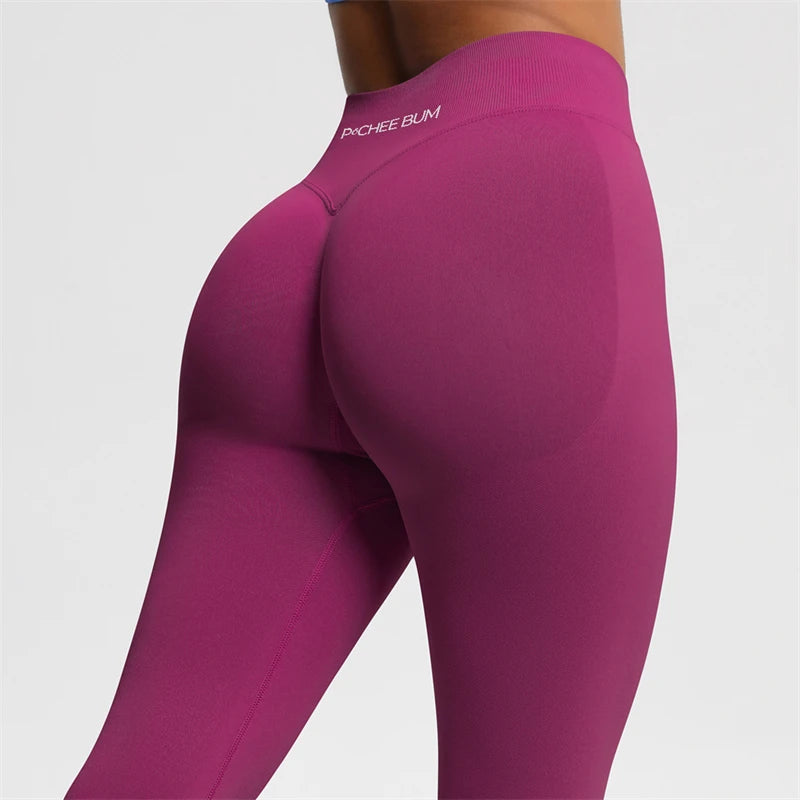 Women's seamless bum-shaping ribbed leggings with scrunch butt detail for yoga, gym, and fitness workouts