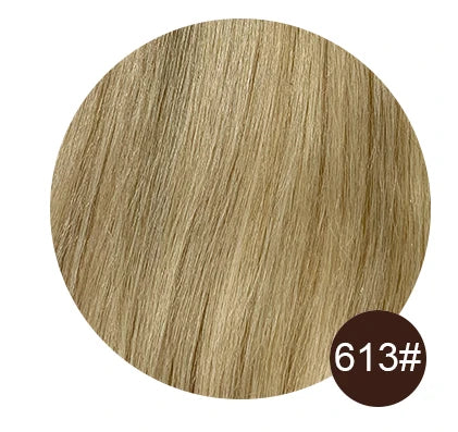 7-piece clip-in human hair extensions, natural straight Remy hair weft in 12–26 inch lengths by HSF Marketplace