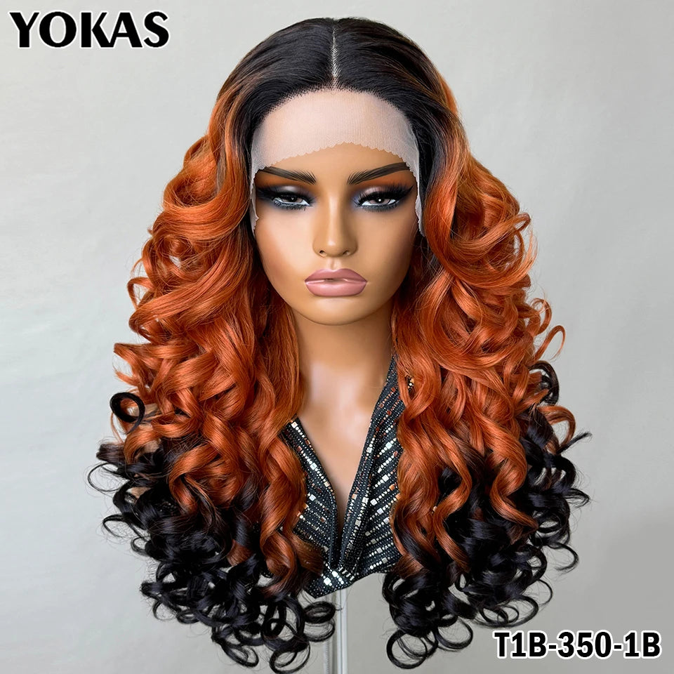 Latisha Lace Frontal Wigs 13x6 Synthetic High Temperature Fiber HD Lace Frontal Wigs 24 Inch Loose Curls Lace Wig For Afro Wome