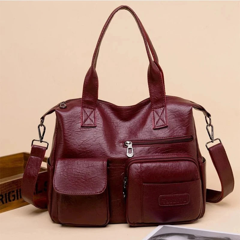 Luxury HSF Marketplace women's shoulder handbag with PU leather, large capacity crossbody bag, stylish tote for women