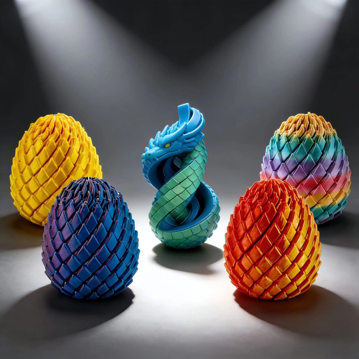 Decompression Dragon Egg 3D Printed Fidget Toy Anti Stress Anxiety Relief Portable Device for Home Office Travel Use