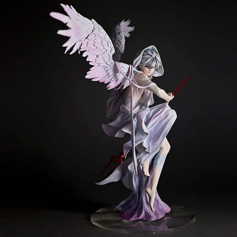 28cm Nagisa Kaworu anime figure with wings, PVC collectible model doll for desktop decoration