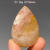 Pure Natural Madagascar Cherry Blossom Agate Water Drop Pendant Drilled Hole Healing Energy Crystal Home Decor DIY Jewelry Gift