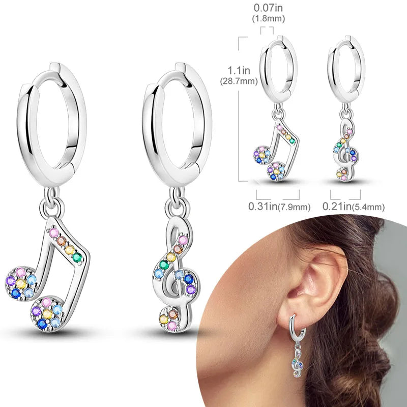 925 sterling silver hoop earrings with zirconia, hypoallergenic fashion jewelry for women and girls