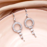 Women's Full Zircon Tassel Earrings Dangle Green Vintage Style Luxury Wedding Jewelry Christmas Valentine's Day Gift Accessories