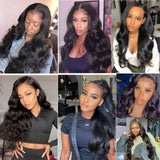 Brazilian virgin body wave clip-in hair extensions, 8-piece set with 20 clips, 8–24 inch human hair
